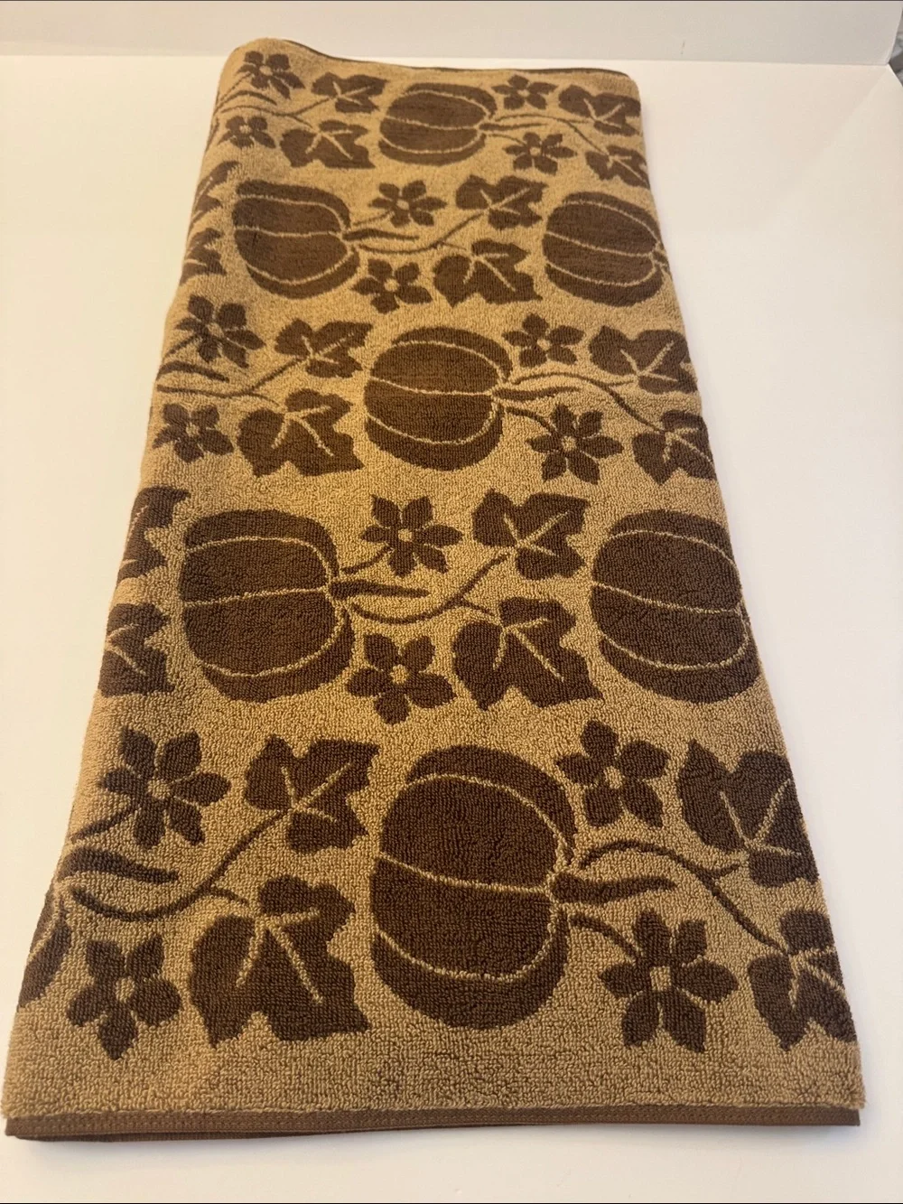 4pc CARO HOME Brown Pumpkin Pattern Bath Towel Set - Fall